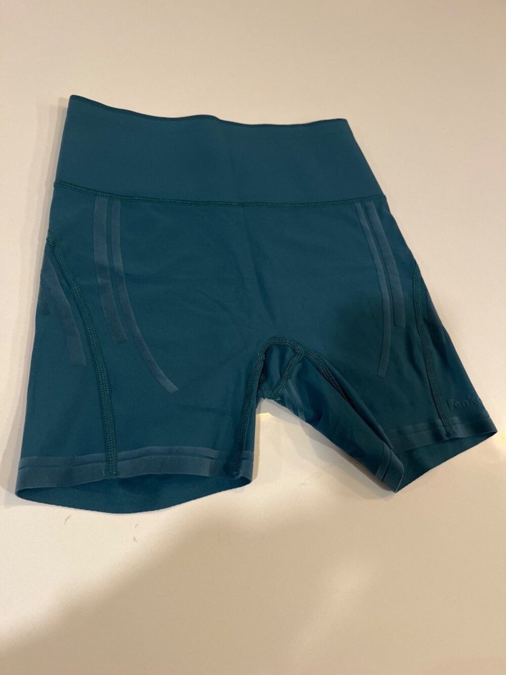 Fanka Womens Teal Performance Cycling Shorts With High Waistband And Reflective